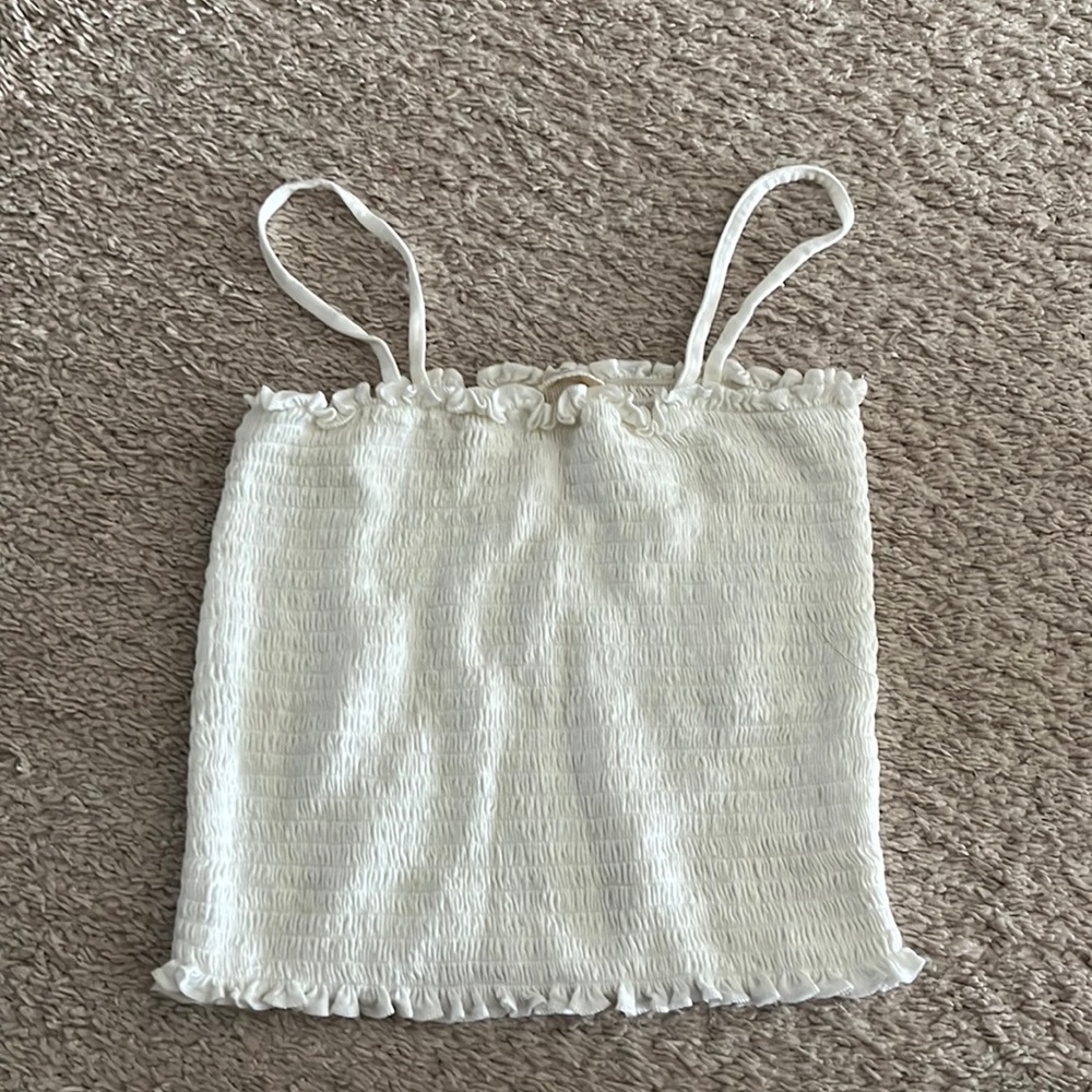 White smocked tank top